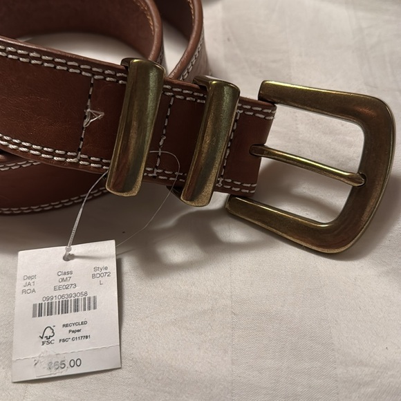 J.Crew Leather belt with large gold buckle BD072